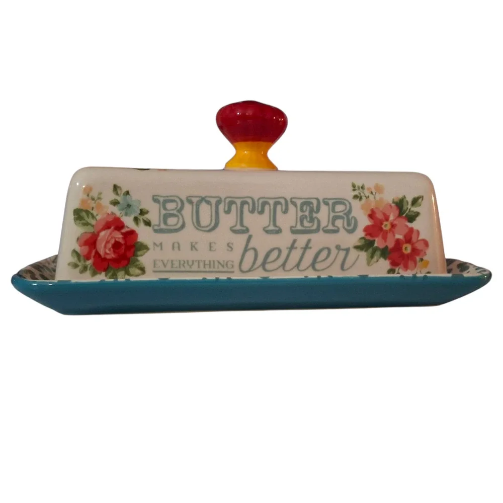 The Pioneer Woman Floral Ceramic Butter‎ Dish